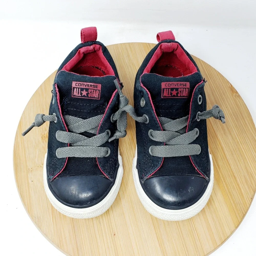 Converse Sneaker Kids 8 Toddler Black Red Chuck Taylor All Star Street Shoes Boy